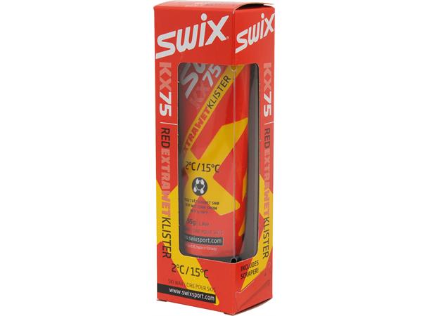 Swix KX75 Red Extra Wet Klister 2C/15C Klister for våte forhold. 